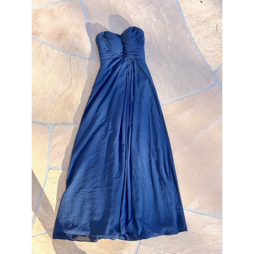 AZAZIE Bridesmaid Dress Gown Size XS Blue Sweetheart Neckline Chiffon Long